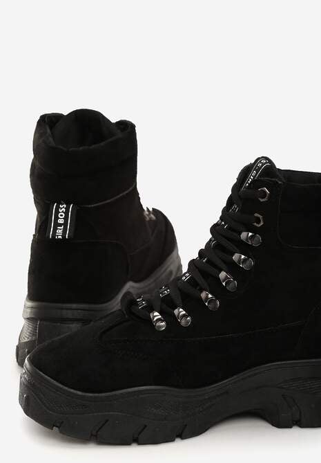 Czarne Botki Traperki Chester