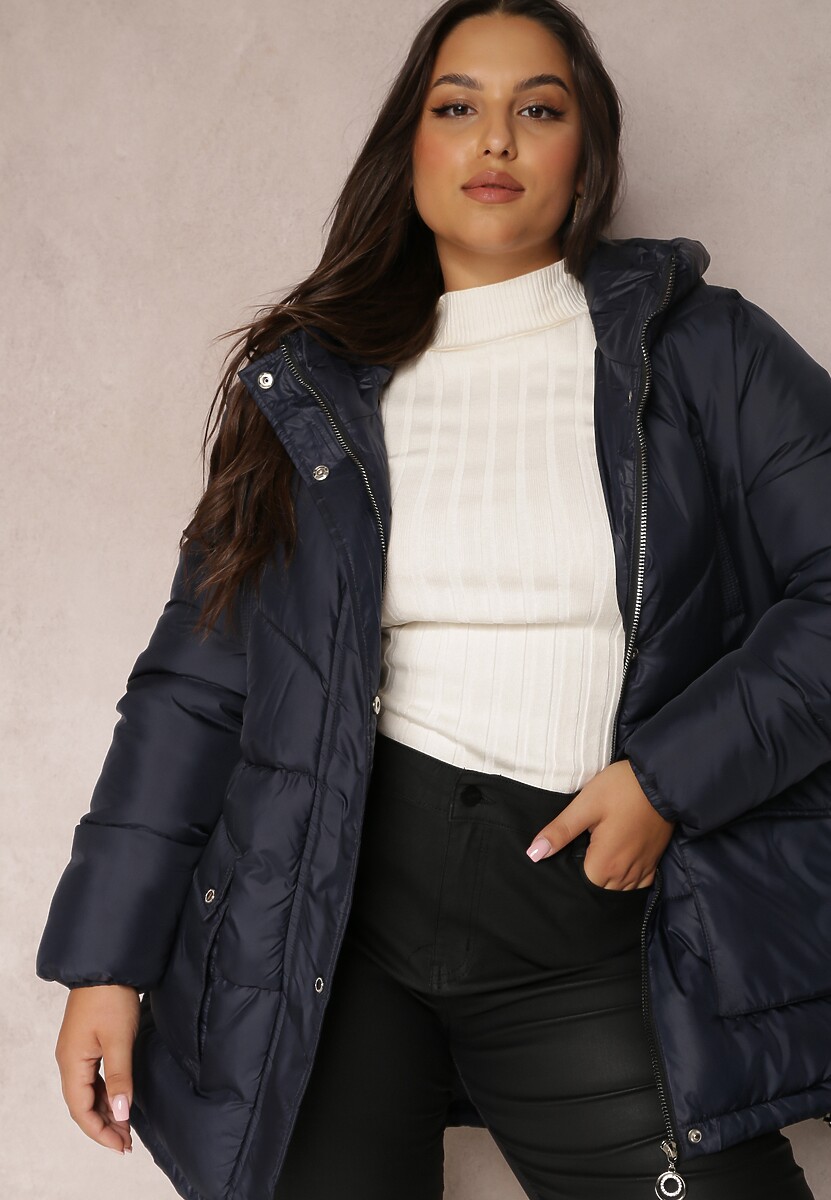 Granatowa Kurtka Pikowana Sabrino