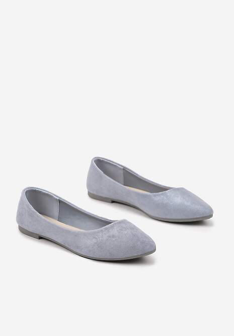 Niebieskie Casualowe Balerinki z Ekozamszu Lorlivin
