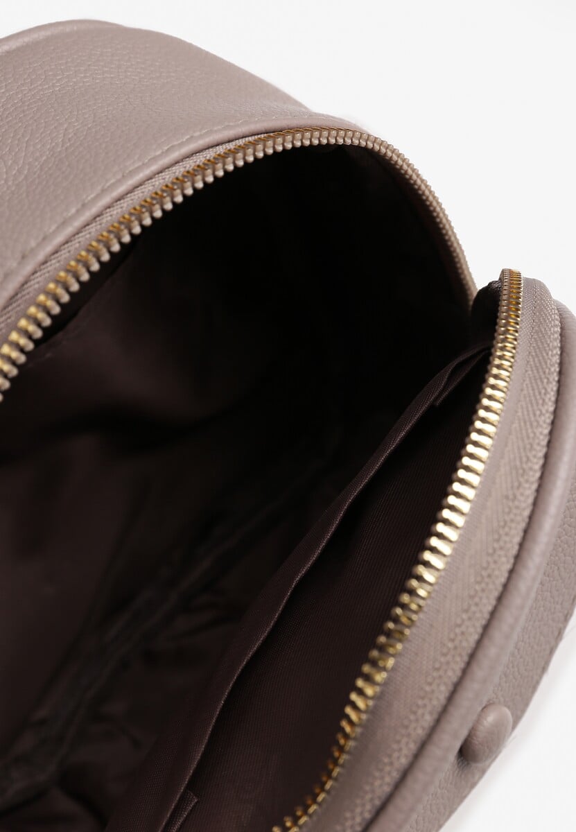 Ciemnoszary Plecak z Regulowanymi Odpinanymi Paskami i Ozdobną Kieszonką na Magnes Nelvera