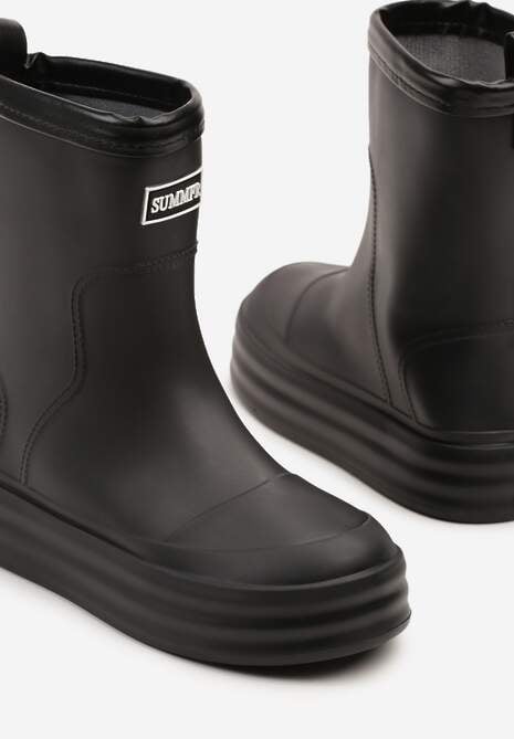 Czarne Kalosze Ozdobione Małą Naszywką Lanivra