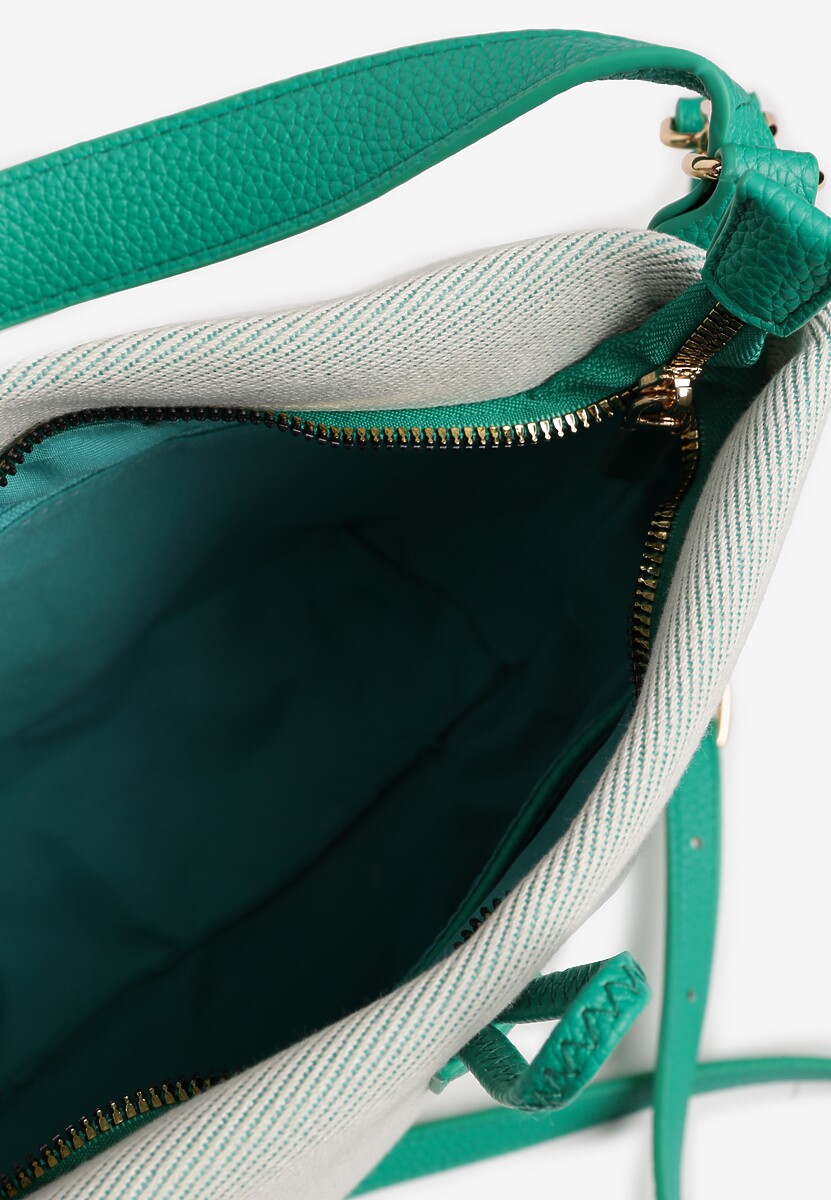 Zielona Torebka Worek z Bawełną Ozdobiona Rączką Amilone