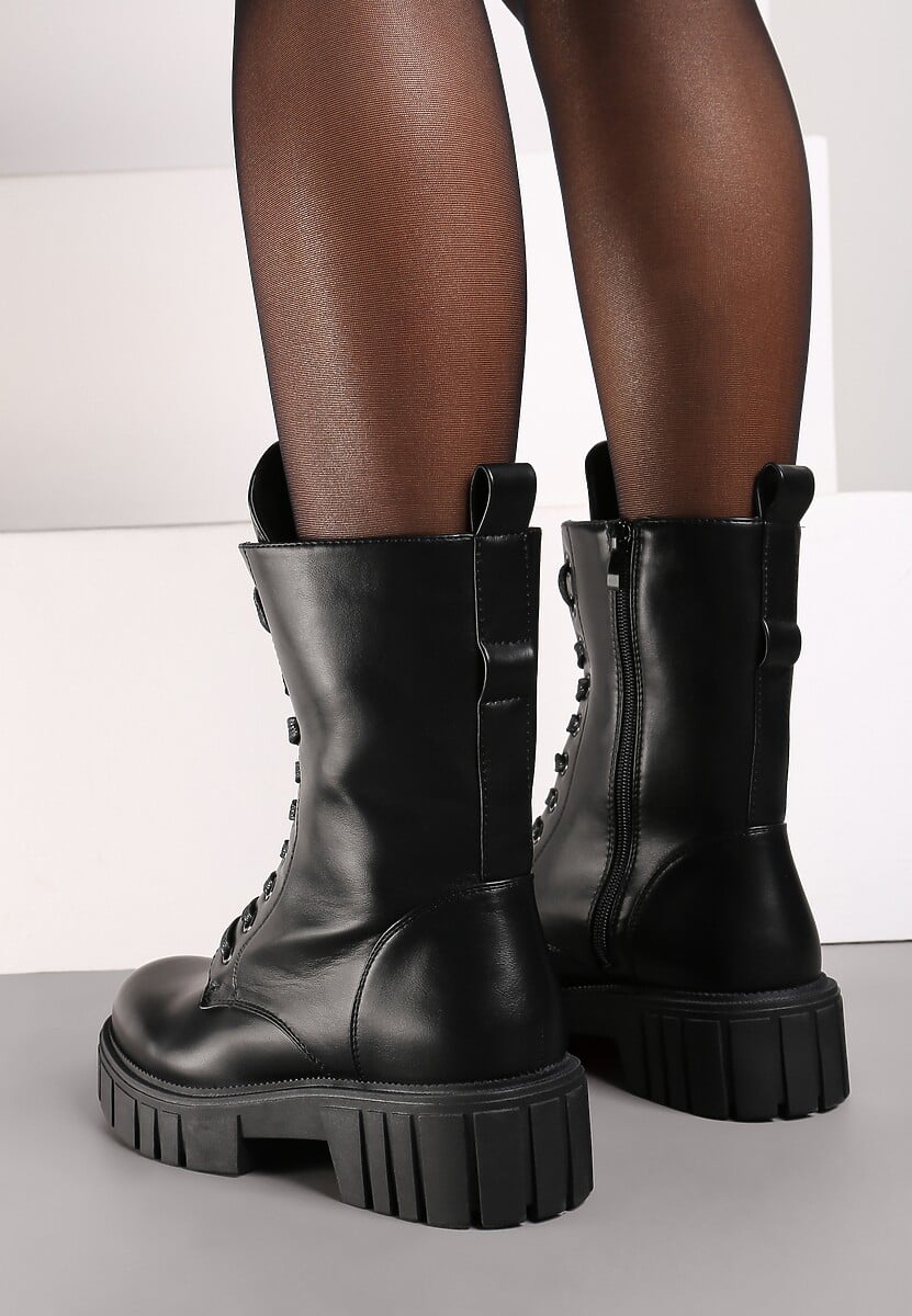 Czarne Botki Workery Liatin