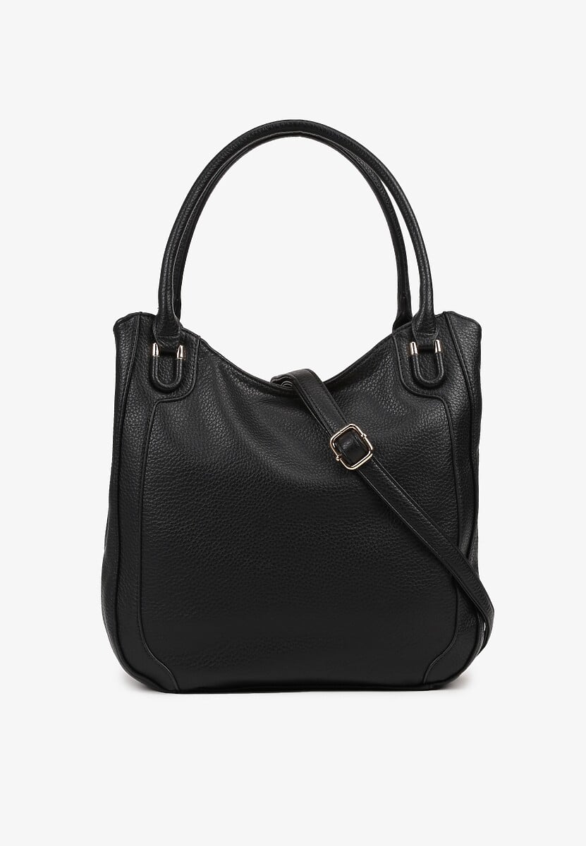 Czarna Torebka o Fasonie Shopper Haladria