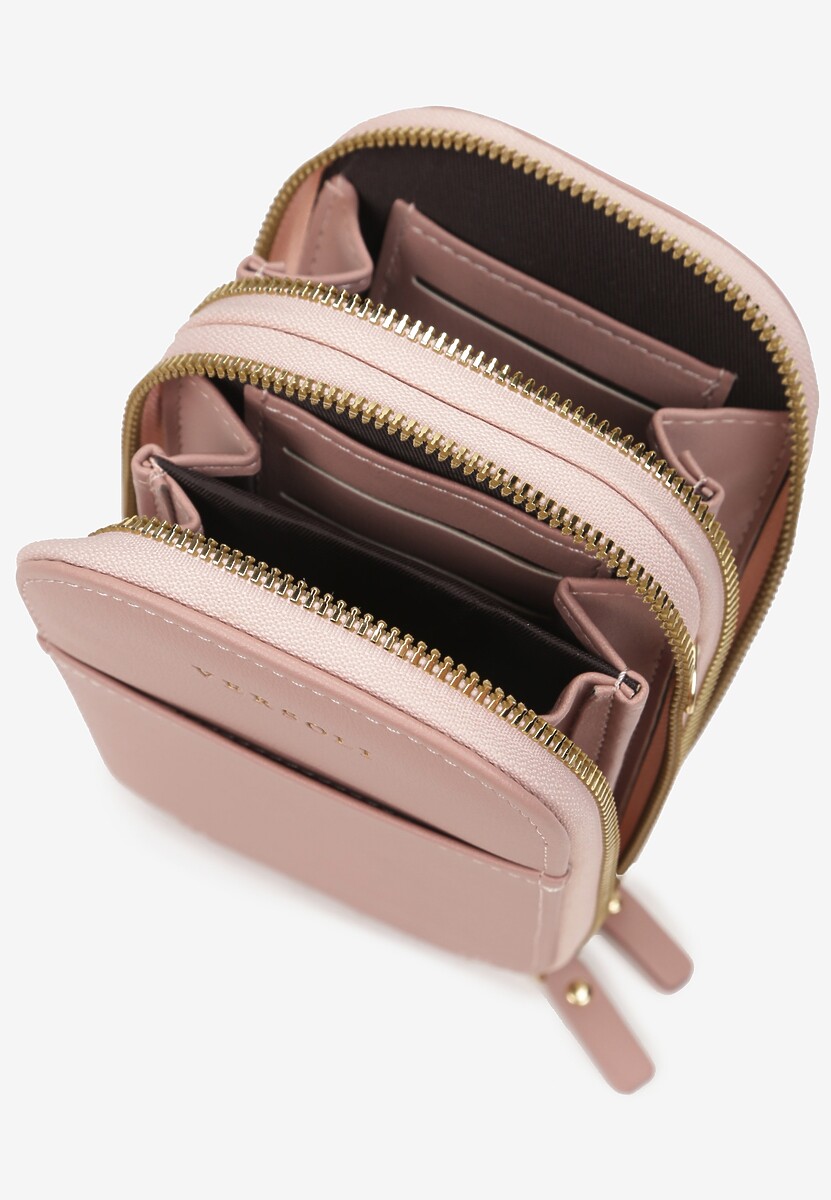 Różowa Dwukomorowa Torebka na Pasku Foick