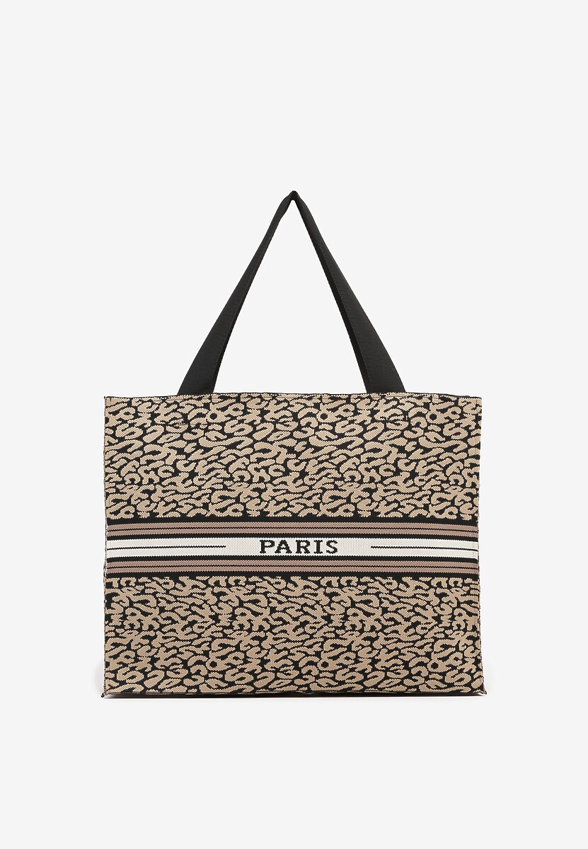 Czarna Torebka Typu Shopper o Prostokątnym Kształcie Salania