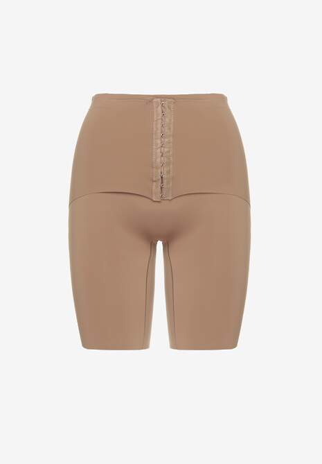 Ciemnobeżowa Bielizna modelująca Majtki Typu Szorty High Waist Liradelle