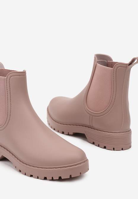 Różowe Kalosze Sztyblety na Płaskiej Podeszwie Irinndria