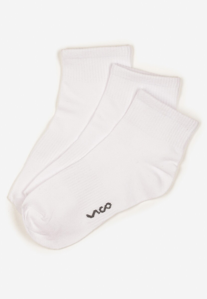 Białe Skarpety z Bawełny za Kostkę z Napisem Folerina