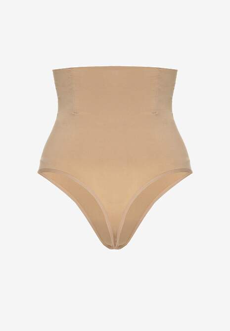 Beżowa Bielizna Modelująca Majtki o Kroju Fig High Waist Tillara