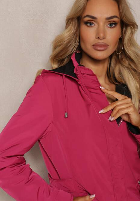 Fuksjowa Dwustronna Kurtka z Odpinanym Kapturem Viora