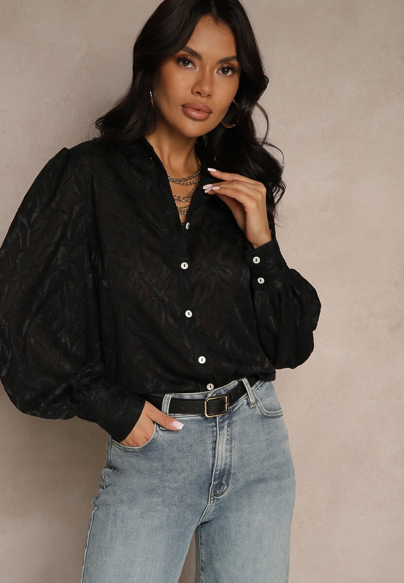 Czarna Koszula w Klasycznym Stylu Nalelite