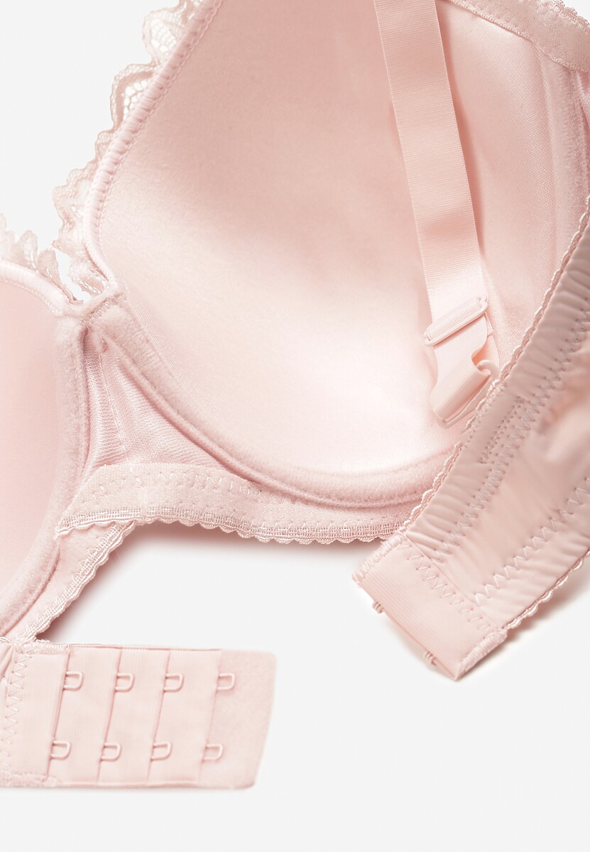 Różowy Koronkowy Biustonosz z  Usztywnieniem Jophine