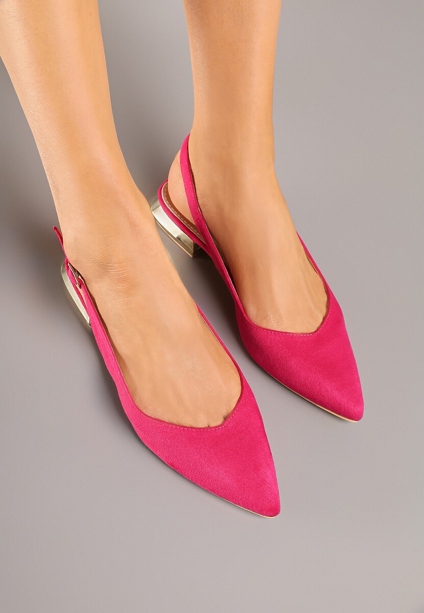 Fuksjowe Sandały Slingback Vices z Wkładką ze Skóry Naturalnej Galeresa