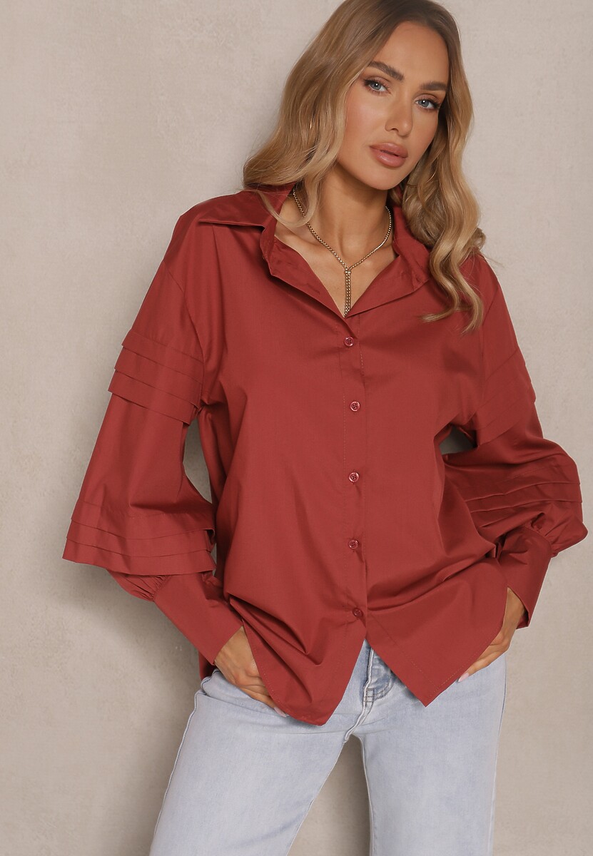 Czarna Koszula z Bawełną i Szerokimi Rękawami Edioniela