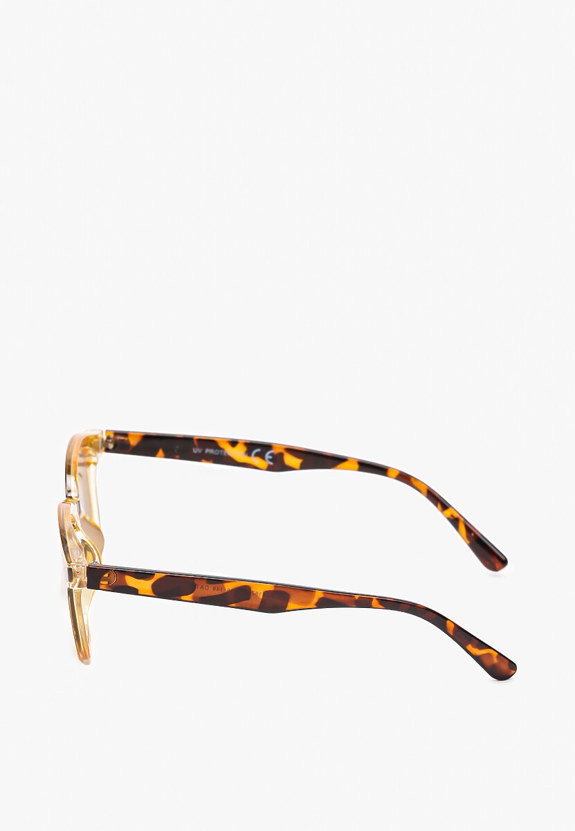 Jasnobrązowe Casualowe Okulary Przeciwsłoneczne z Filtrem UV Ellemarisa