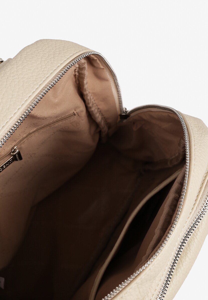 Jasnobeżowy Plecak z Suwakami w Miejskim Stylu Nalionea