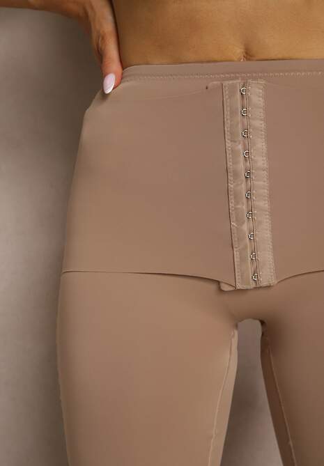 Ciemnobeżowa Bielizna modelująca Majtki Typu Szorty High Waist Liradelle