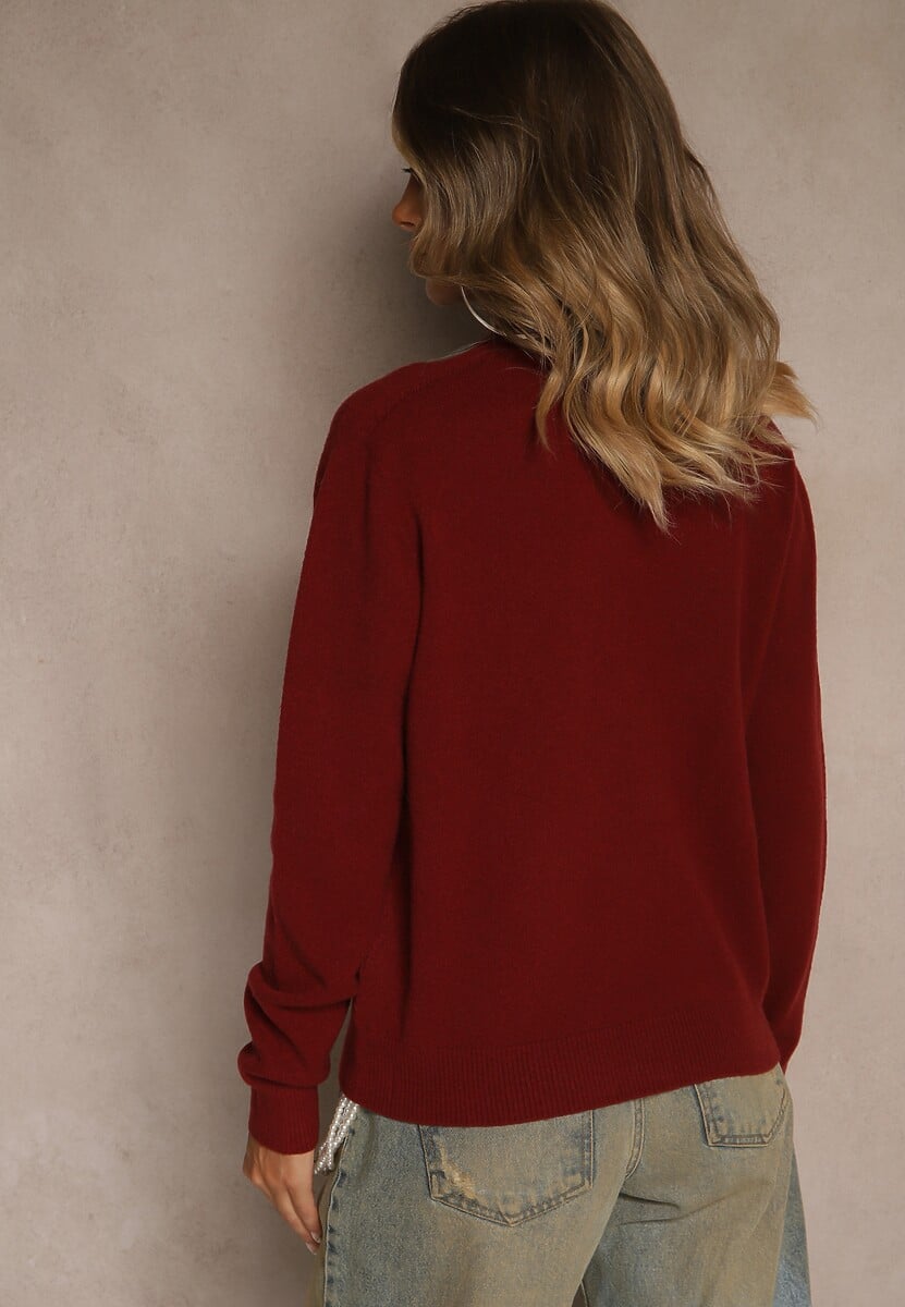 Bordowy Golf z Wełną i Wiskozą Olmeze