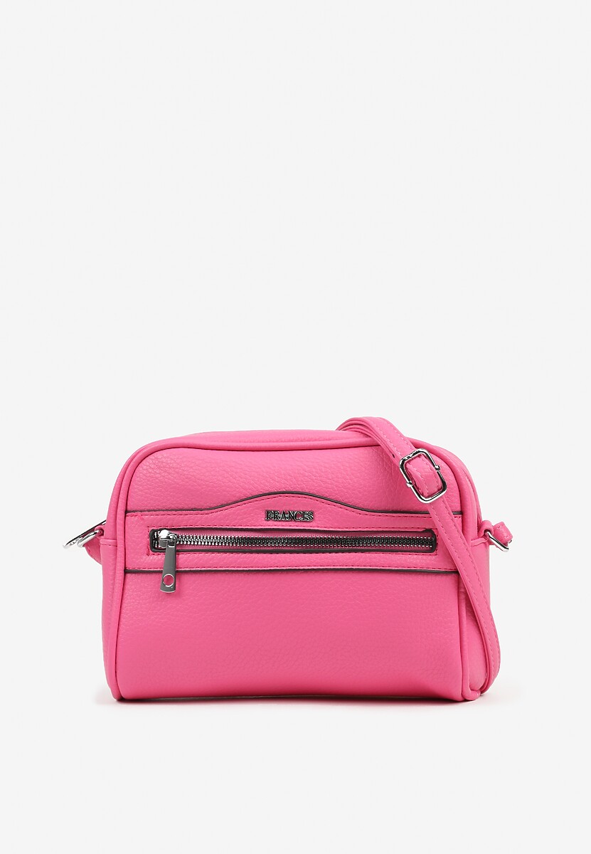 Różowa Torebka Listonoszka z Metalicznym Napisem Nilofae