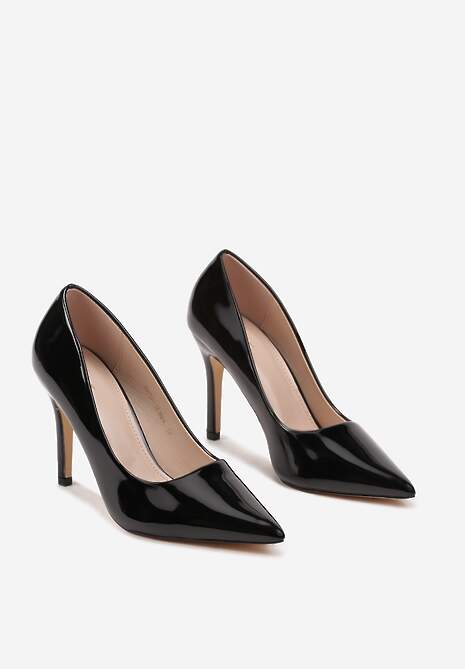 Czarne Szpilki Lakierowane w Klasycznym Stylu Rotina