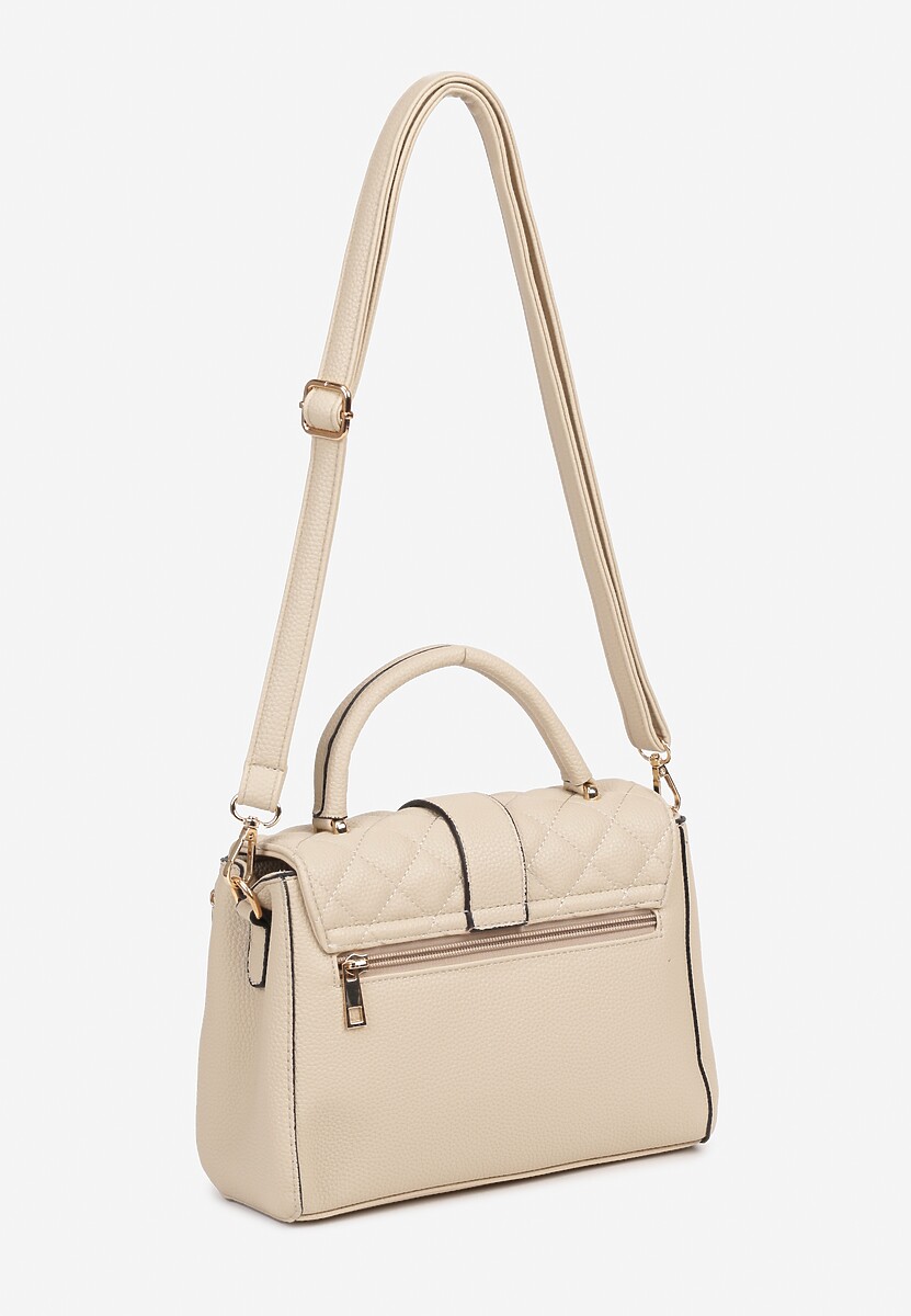 Jasnobeżowa Torebka Ozdobiona Pikowaniem z Rączką Lanerith