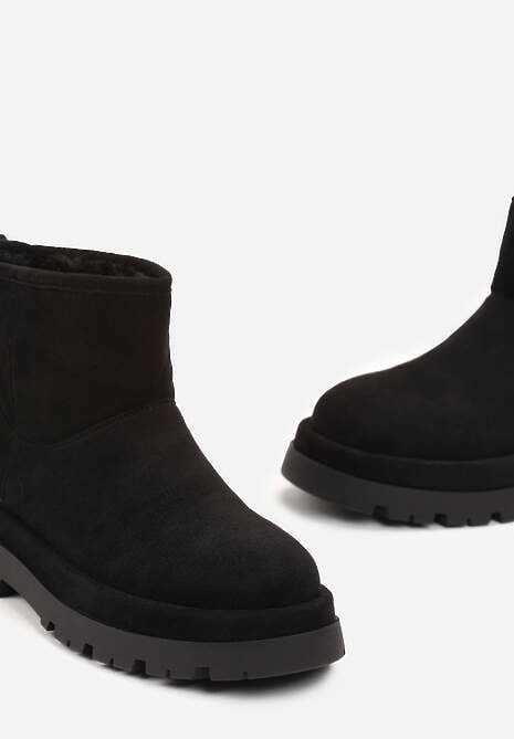 Czarne Botki Śniegowce na Platformie Nigvale