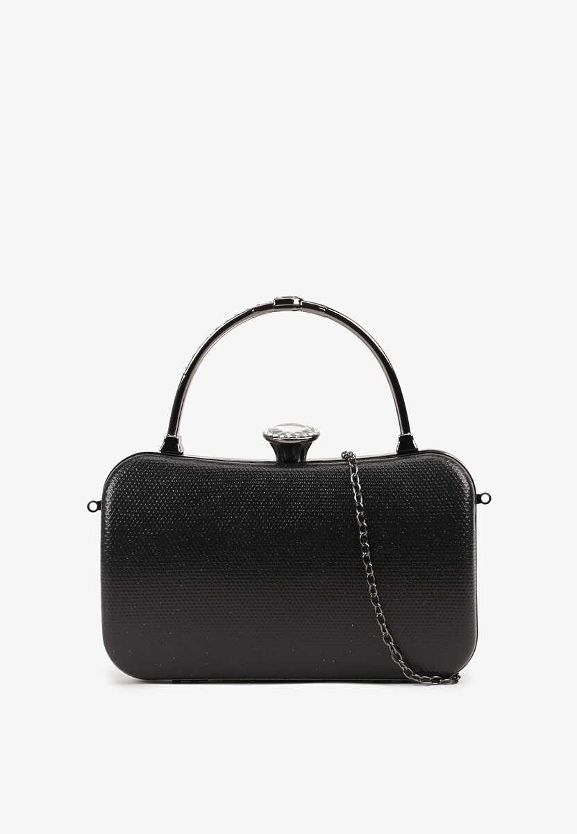 Srebrna Torebka Kopertówka z Ozdobną Rączką i Cyrkoniowym Zatrzaskiem Riverdi