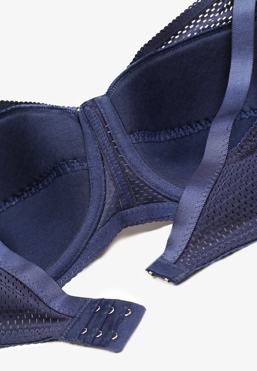 Granatowy Biustonosz Full Cup z Regulowanymi Ramiączkami Vikonna