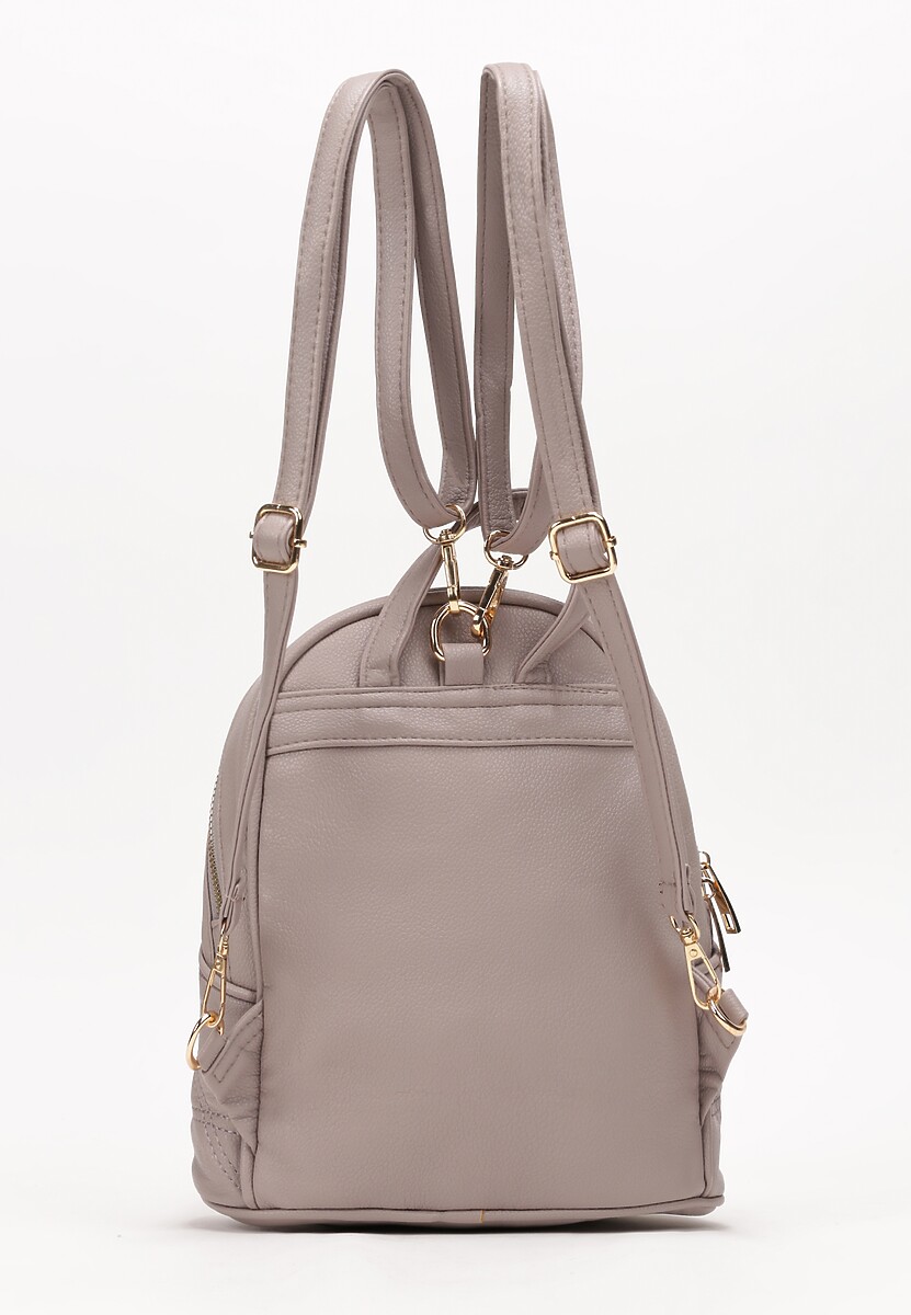 Szary Mały Plecak Miejski z Pikowaniem Skeralla