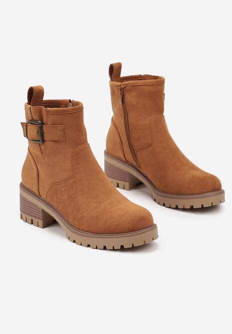 Brązowe Botki w Klasycznym Stylu z Minimalistycznym Paskiem Ardiama