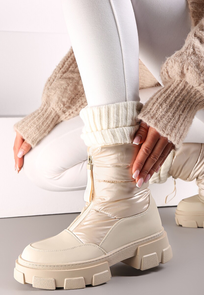 Zielone Śniegowce na Grubej Podeszwie Besi