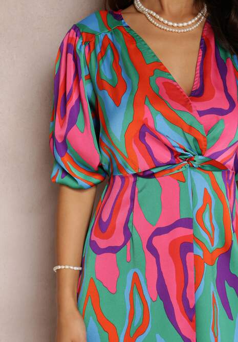 Zielono-Różowa Sukienka Katopis