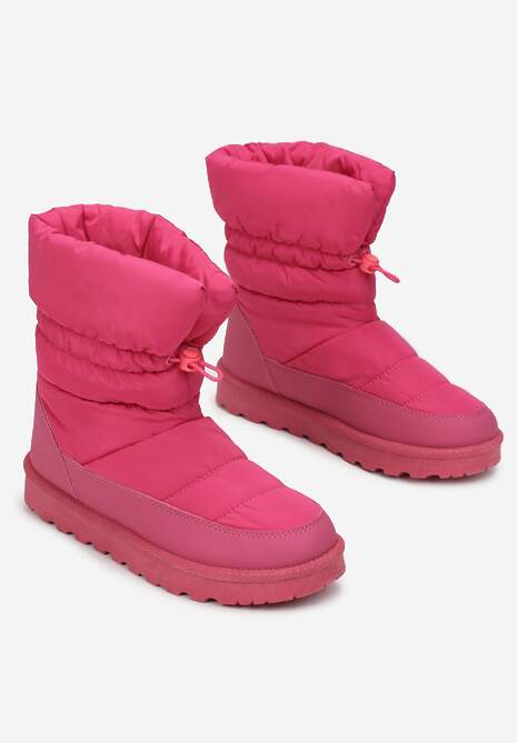 Ciemnoróżowe Pikowane Śniegowce z Troczkiem Pehn