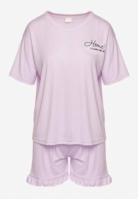 Jasnofioletowy Komplet Piżamowy 2-częściowy Iodia