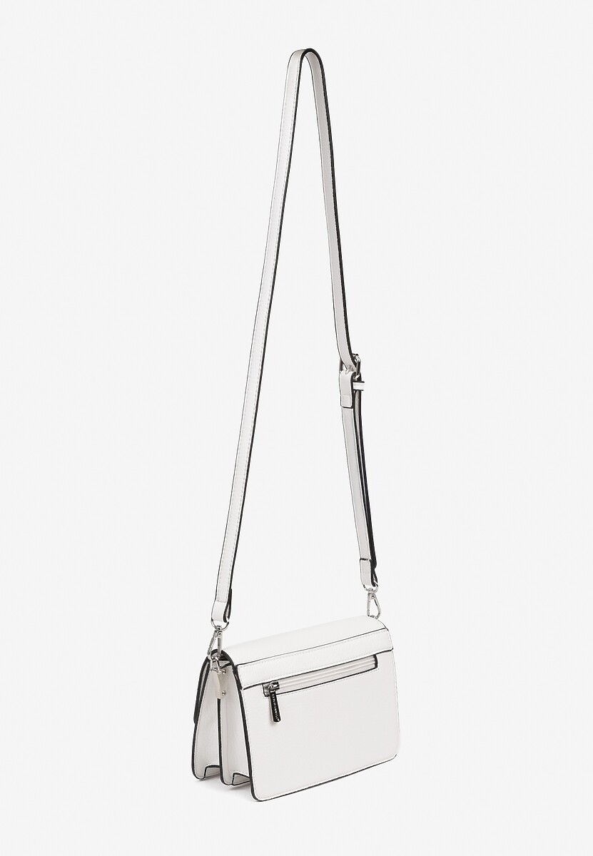 Biała Torebka Dwukomorowa Ozdobiona Suwakiem Davisiae