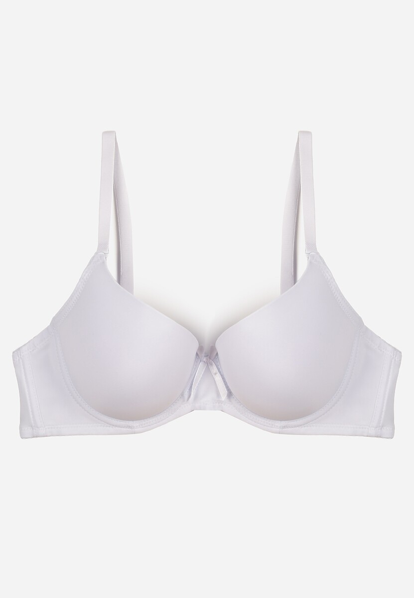 Biały Gładki Biustonosz o Klasycznym Fasonie Arriethia