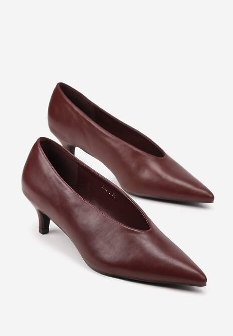 Bordowe Czółenka na Kaczuszce w Klasycznym Stylu Rilanela