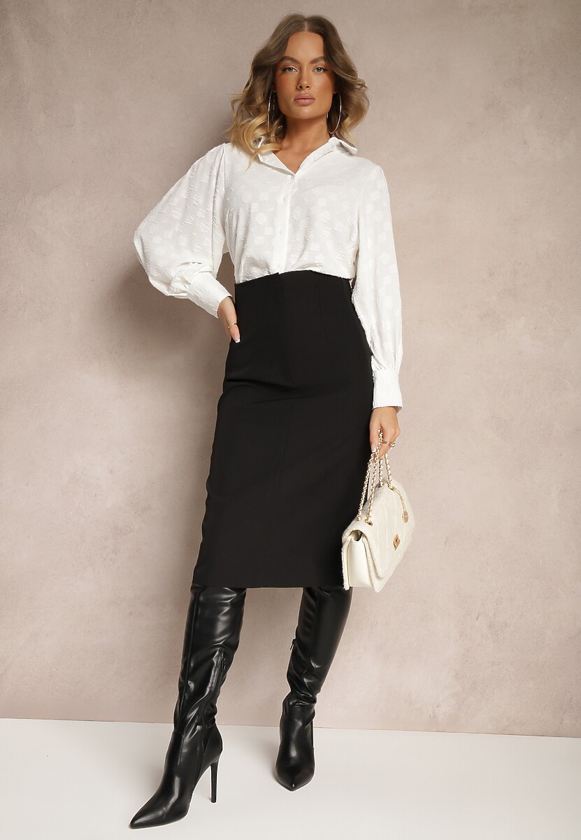 Biała Koszula z Kołnierzem i Szerokimi Mankietami Yanilo