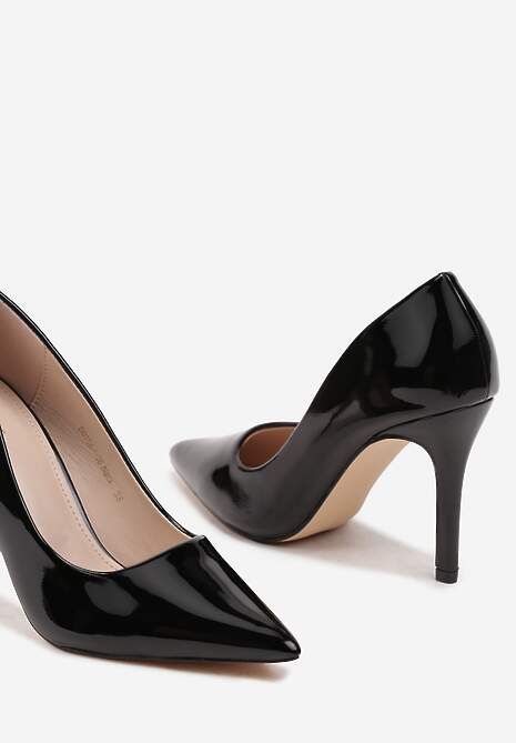 Czarne Szpilki Lakierowane w Klasycznym Stylu Rotina