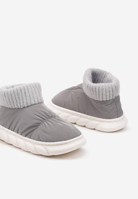 Szare Kapcie Vices na Piankowej Podeszwie z Pikowaną Cholewką Velavina