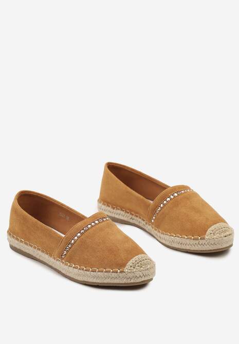 Brązowe Espadryle z Plecionym Noskiem i Podeszwą Effielle
