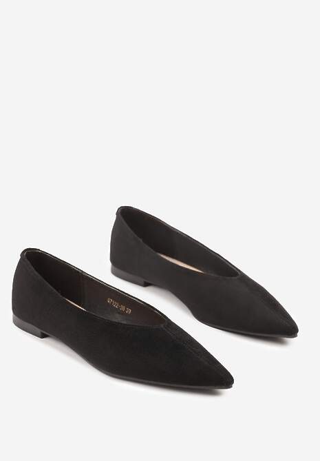 Czarne Klasyczne Balerinki Vices z Noskiem w Szpic Farrie