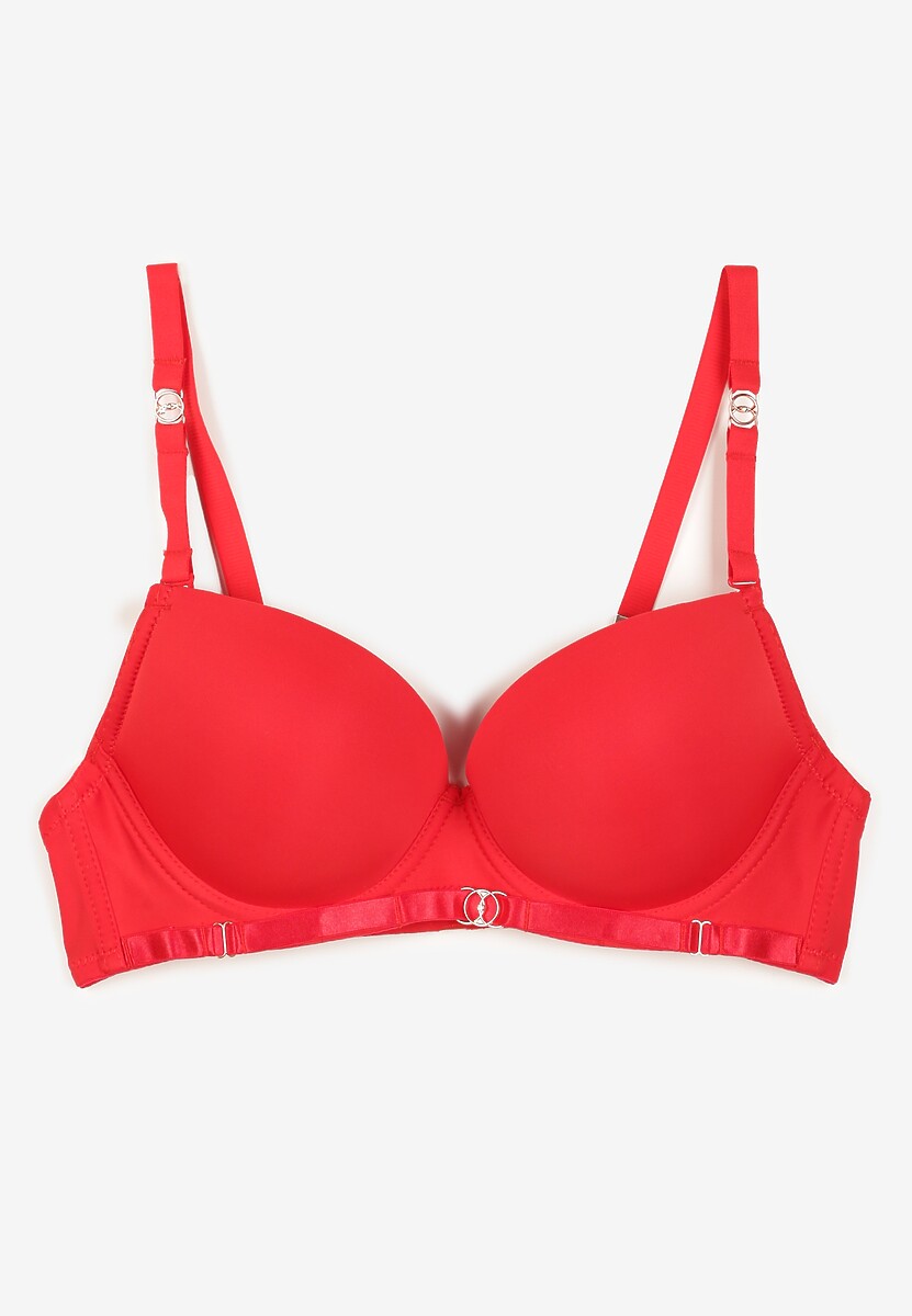 Czerwony Klasyczny Biustonosz z Metalicznymi Wstawkami Emarielle