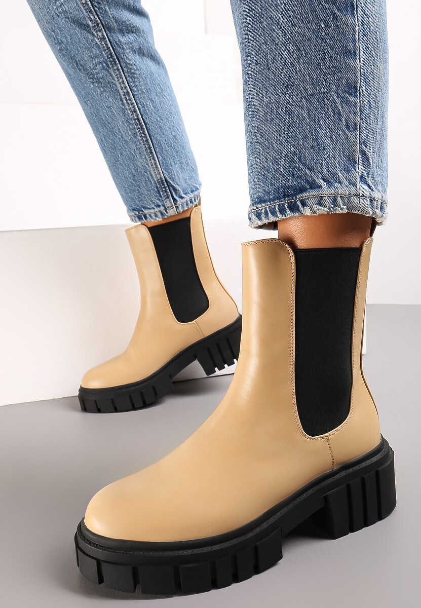 Beżowe Botki Acheis