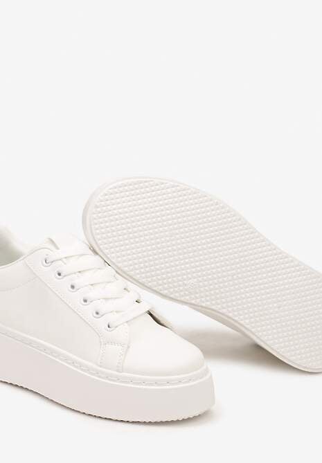 Biało-Czarne Basicowe Sneakersy na Platformie Tiaeliana