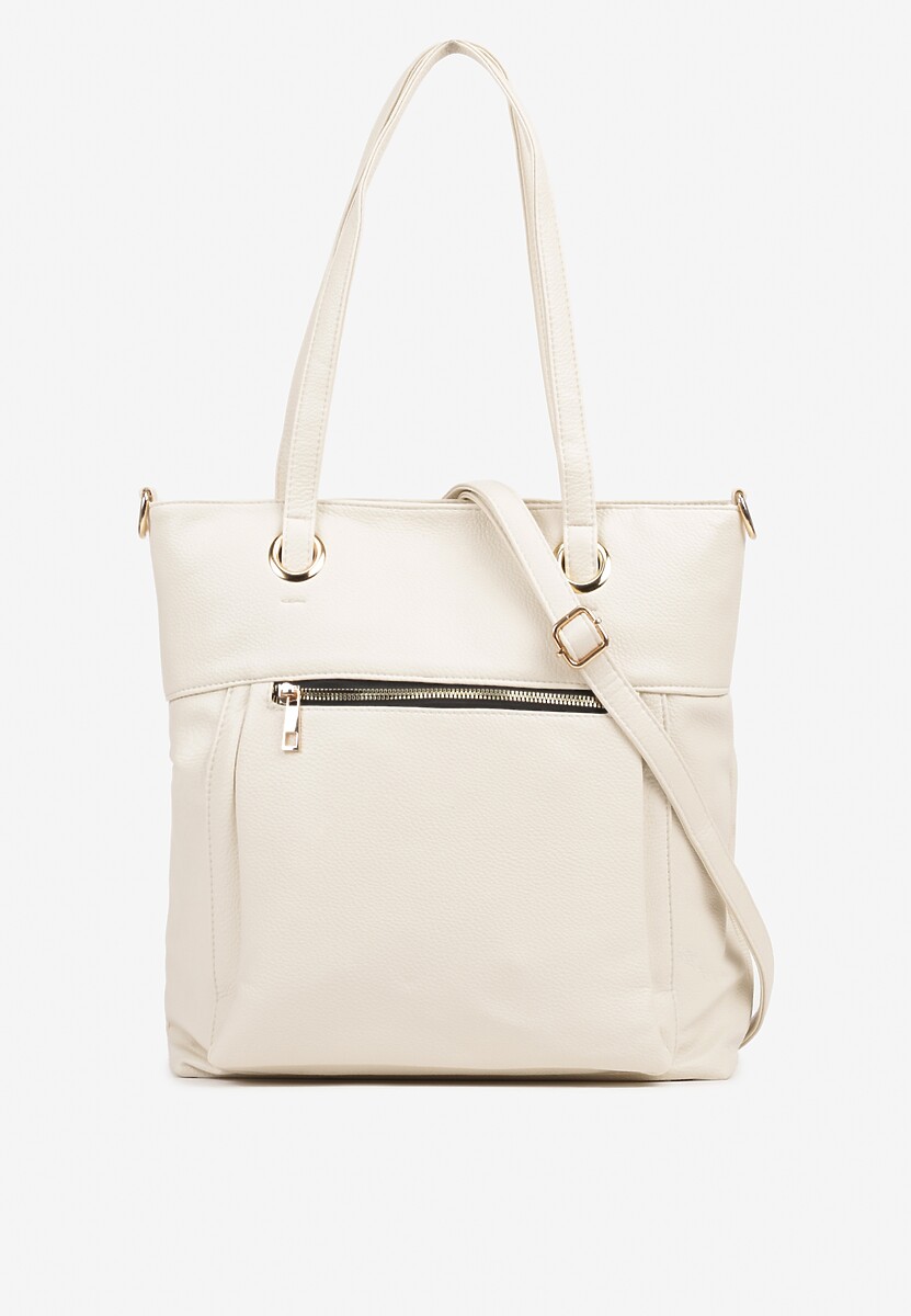 Czarna Torebka  Shopperka Ozdobiona Suwakiem Nanamira