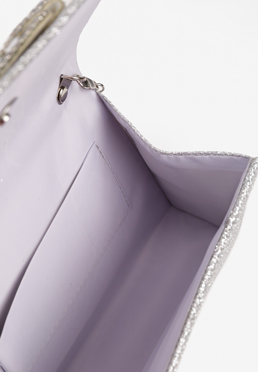 Srebrna Torebka Kopertówka z Cyrkoniową Kokardą Desslia