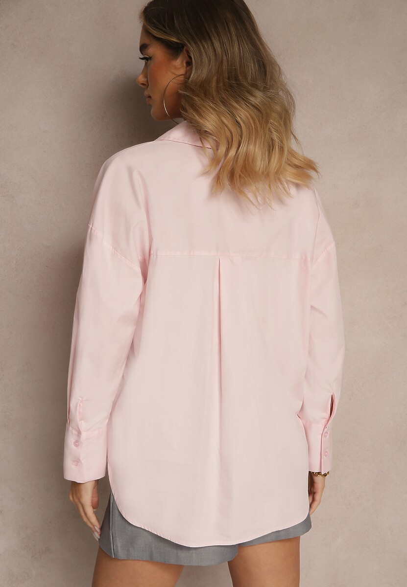 Różowa Casualowa Koszula z Bawełny Naliraella