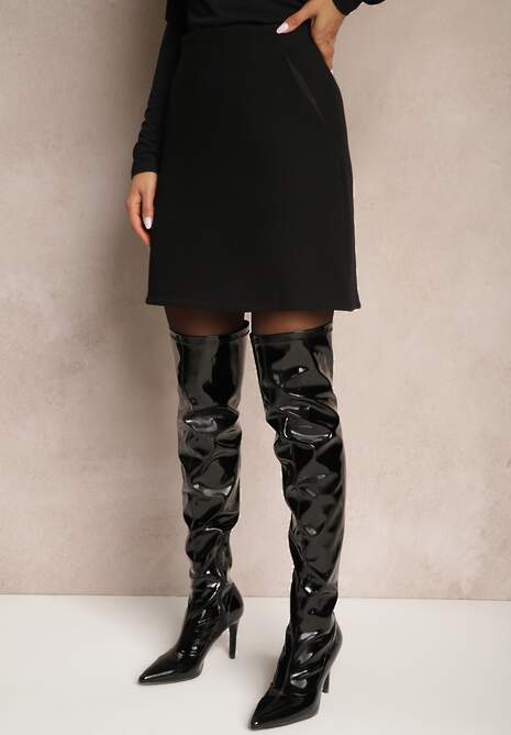 Czarna Spódnica z Wiskozą w Klasycznym Stylu Sennira